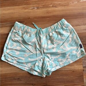 Patagonia Women's Teal and White Barely Baggie Athletic Shorts